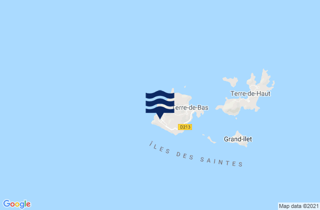 Mapa da tábua de marés em Petites Anses, Guadeloupe
