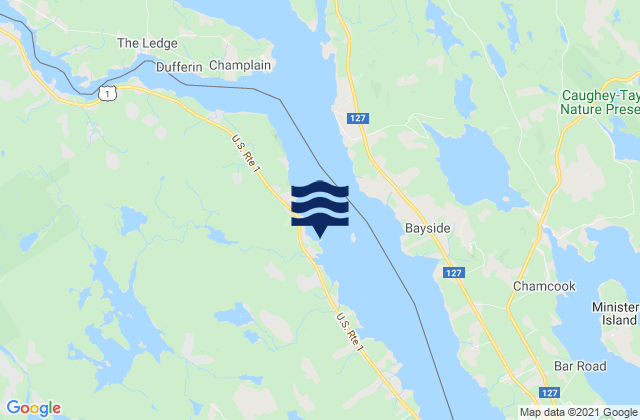Mapa da tábua de marés em Pettegrove Point Dochet Island, Canada