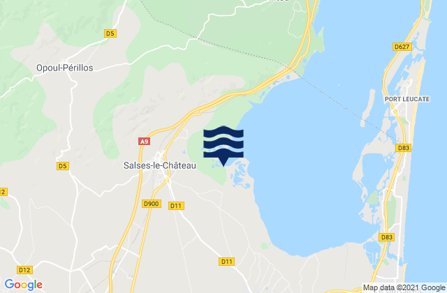 Mapa da tábua de marés em Peyrestortes, France