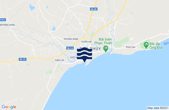 Mapa da tábua de marés em Phan Thiết, Vietnam