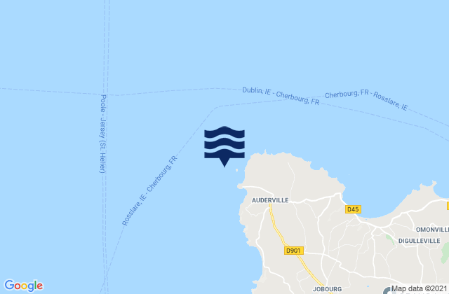 Mapa da tábua de marés em Phare du Cap de la Hague, France