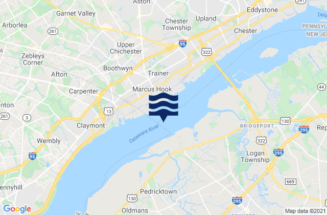 Mapa da tábua de marés em Philadelphia Municipal Pier 11 Pa., United States
