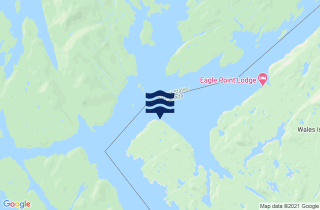 Mapa da tábua de marés em Phipp Point, Canada