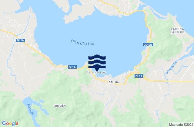 Mapa da tábua de marés em Phú Lộc, Vietnam