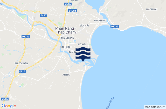Mapa da tábua de marés em Phước Dân, Vietnam