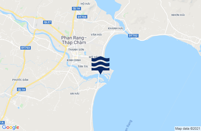 Mapa da tábua de marés em Phường Mỹ Đông, Vietnam