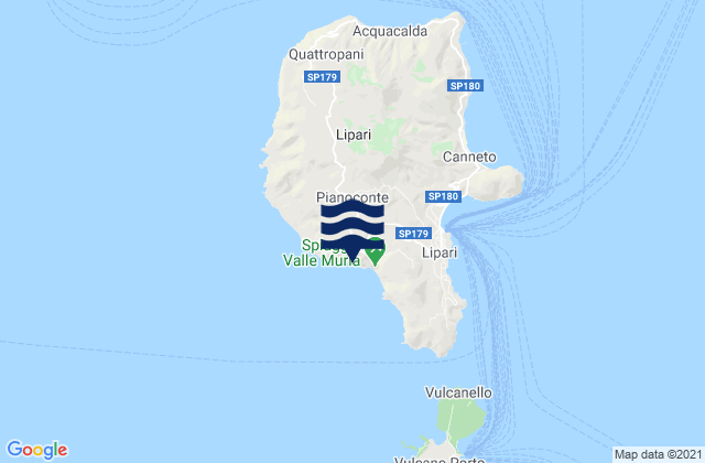 Mapa da tábua de marés em Pianoconte, Italy