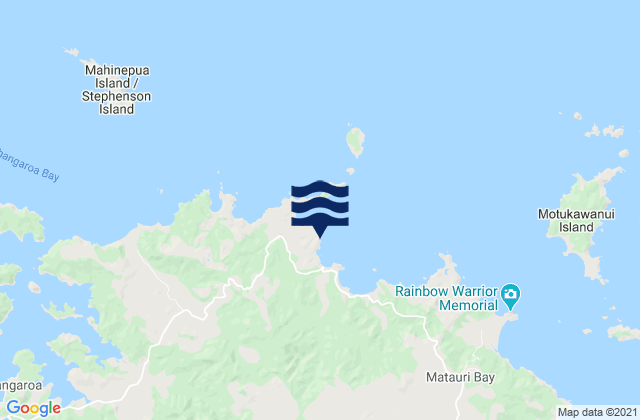 Mapa da tábua de marés em Piapia Bay, New Zealand