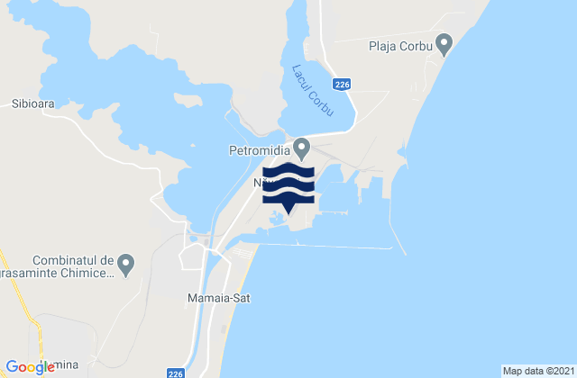 Mapa da tábua de marés em Piatra, Romania