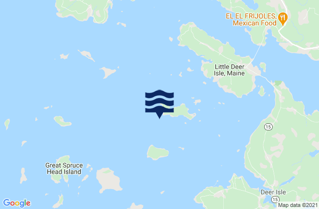 Mapa da tábua de marés em Pickering Island south of, United States