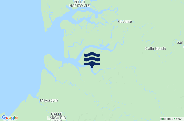 Mapa da tábua de marés em Pico de Loro, Colombia