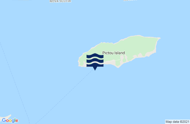 Mapa da tábua de marés em Pictou Island, Canada