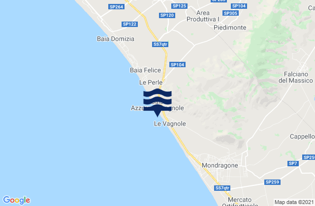 Mapa da tábua de marés em Piedimonte, Italy