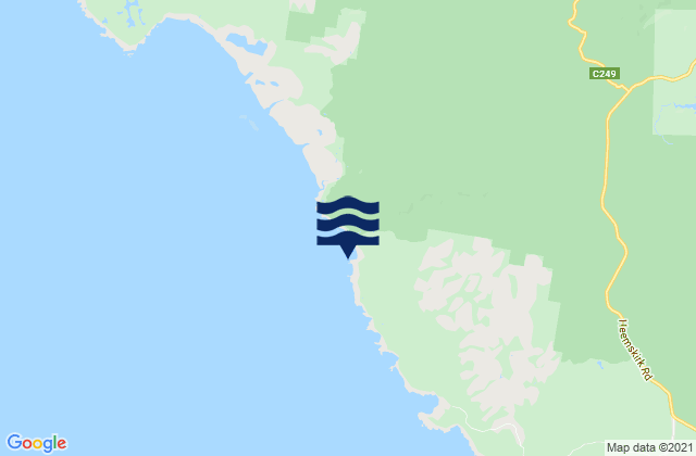 Mapa da tábua de marés em Pieman River, Australia