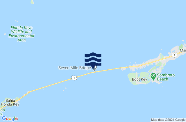 Mapa da tábua de marés em Pigeon Key (North Side Florida Bay), United States