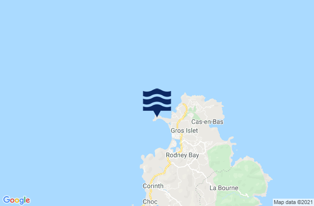 Mapa da tábua de marés em Pigeon Point, Martinique