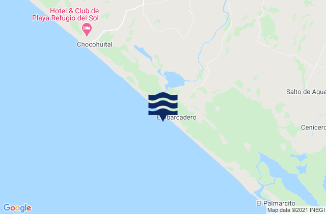 Mapa da tábua de marés em Pijijiapan, Mexico
