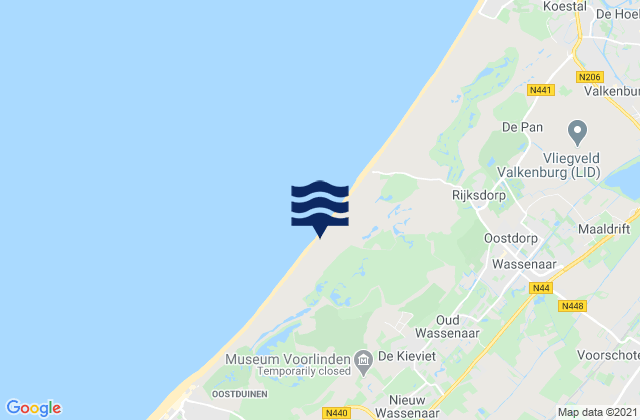 Mapa da tábua de marés em Pijnacker, Netherlands