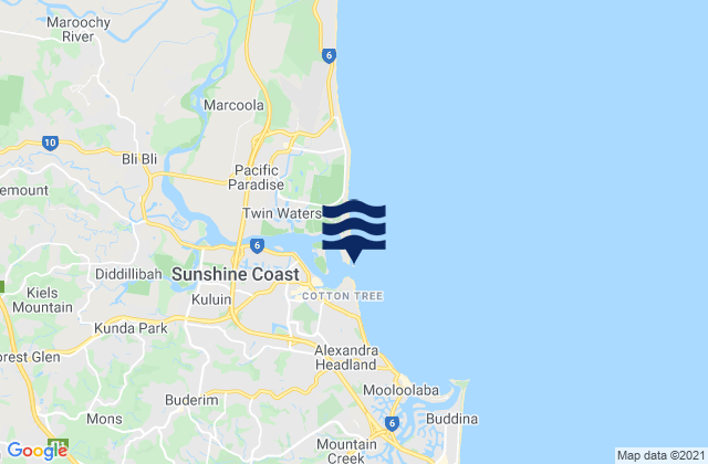Mapa da tábua de marés em Pincushion Island, Australia