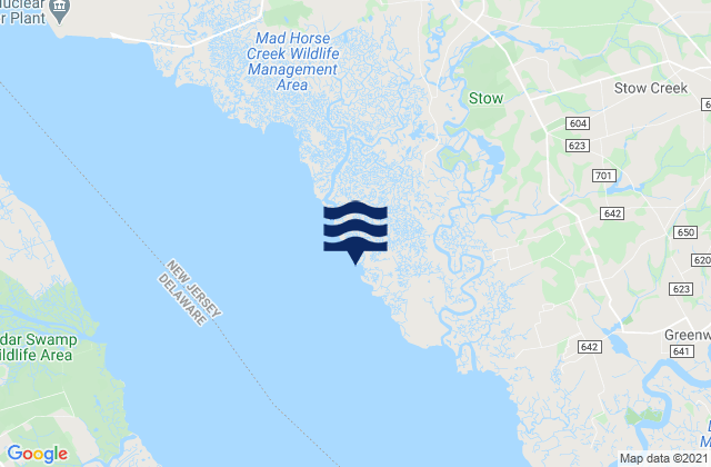 Mapa da tábua de marés em Pine Island (Malapartis Creek), United States