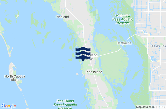 Mapa da tábua de marés em Pine Island Center, United States