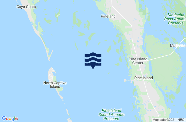 Mapa da tábua de marés em Pine Island Sound, United States