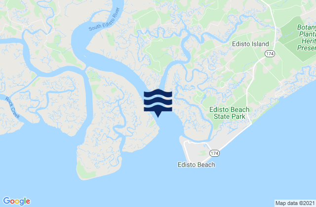 Mapa da tábua de marés em Pine Island South Edisto River, United States
