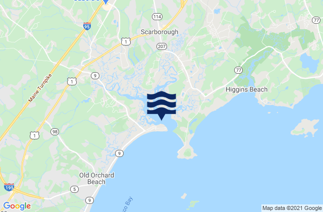 Mapa da tábua de marés em Pine Point, United States
