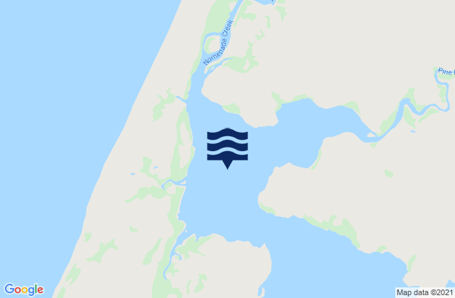 Mapa da tábua de marés em Pine River Bay, Australia