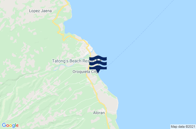 Mapa da tábua de marés em Pines, Philippines