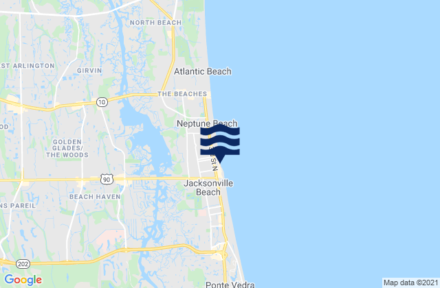 Mapa da tábua de marés em Piney Point, United States