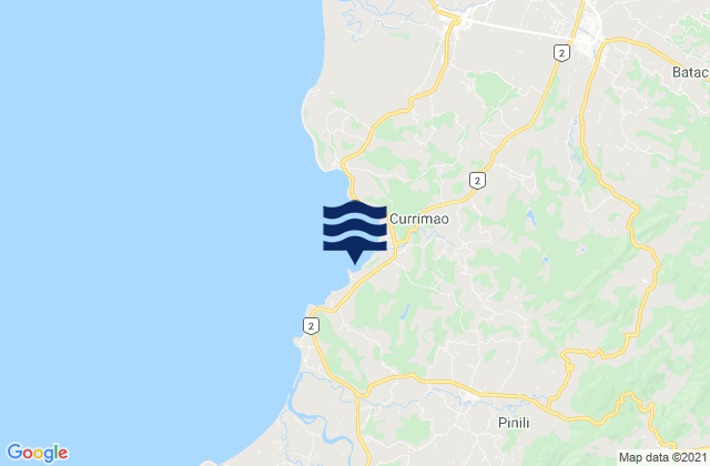 Mapa da tábua de marés em Pinili, Philippines