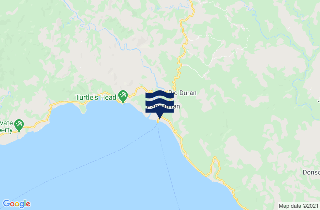 Mapa da tábua de marés em Pio Duran, Philippines