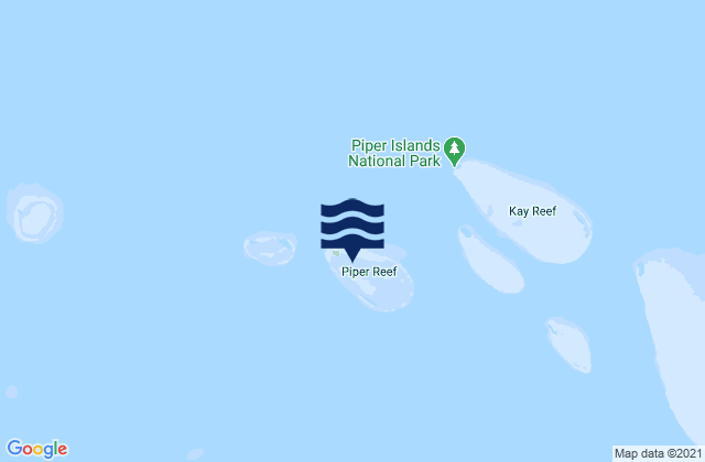 Mapa da tábua de marés em Piper Island, Australia