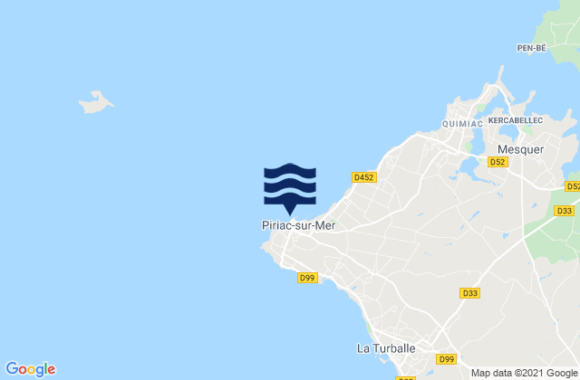 Mapa da tábua de marés em Piriac-sur-Mer, France