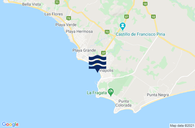 Mapa da tábua de marés em Piriápolis, Uruguay