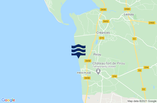 Mapa da tábua de marés em Pirou, France