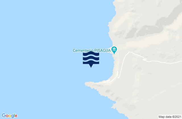 Mapa da tábua de marés em Pisagua, Chile
