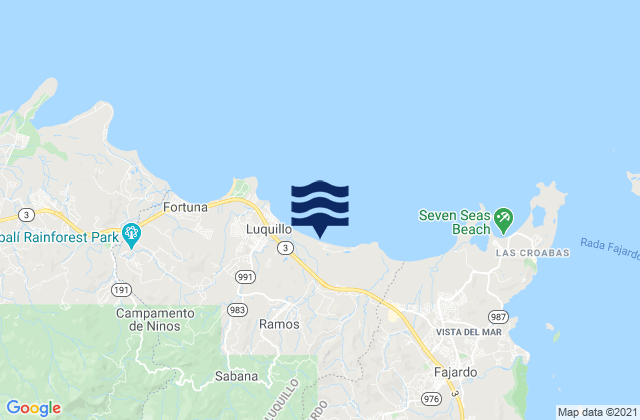 Mapa da tábua de marés em Pitahaya Barrio, Puerto Rico