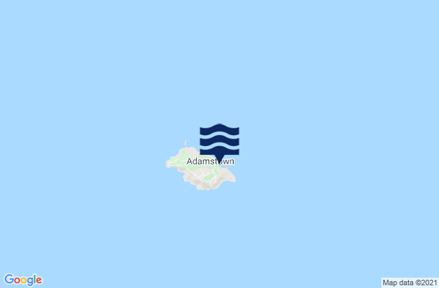 Mapa da tábua de marés em Pitcairn