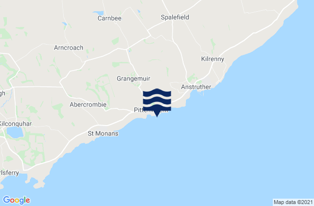 Mapa da tábua de marés em Pittenweem, United Kingdom