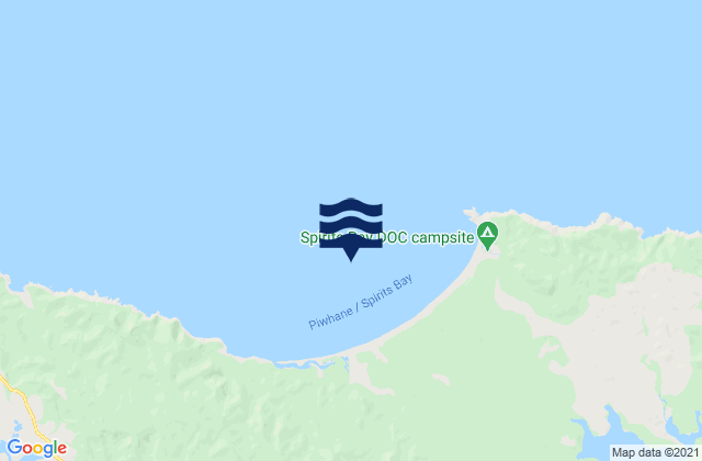 Mapa da tábua de marés em Piwhane / Spirits Bay, New Zealand