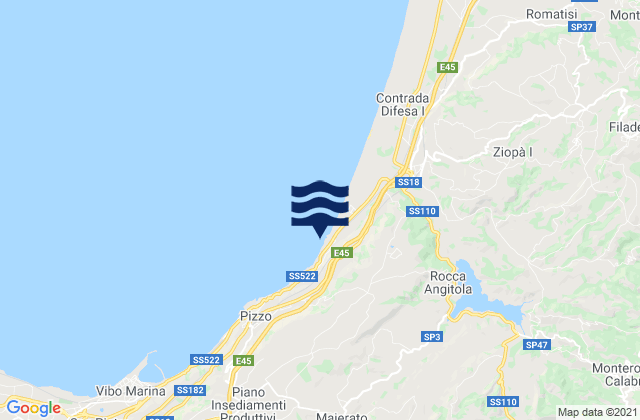 Mapa da tábua de marés em Pizzo, Italy