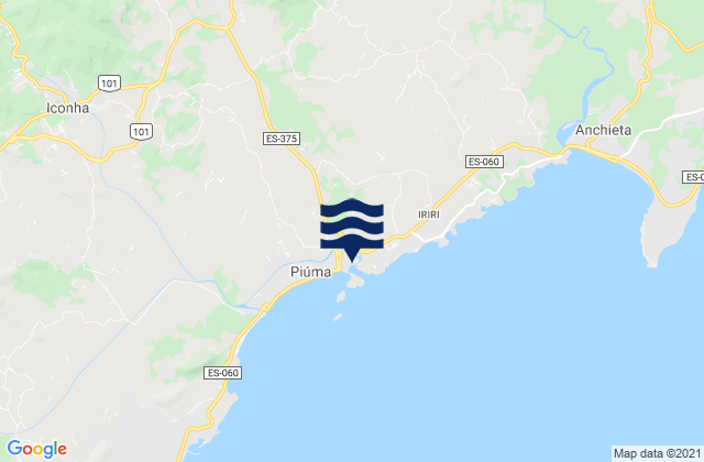 Mapa da tábua de marés em Piúma, Brazil