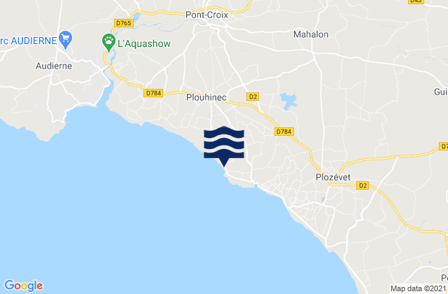 Mapa da tábua de marés em Plage de Gwendrez, France