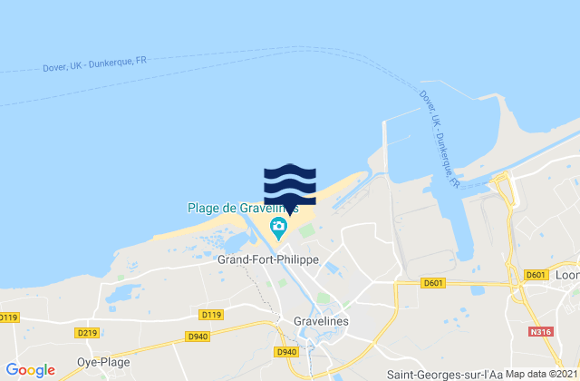 Mapa da tábua de marés em Plage de Petit-Fort-Philippe, France