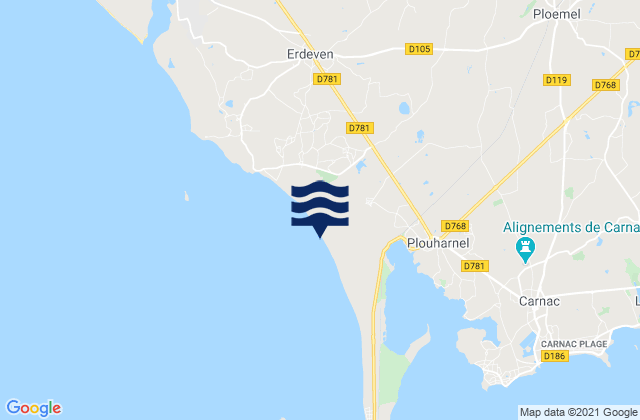 Mapa da tábua de marés em Plage de Sainte-Barbe, France