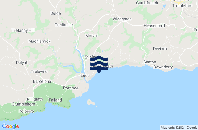 Mapa da tábua de marés em Plaidy Beach, United Kingdom