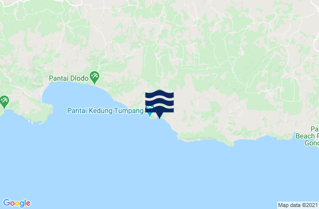 Mapa da tábua de marés em Plandirejo, Indonesia