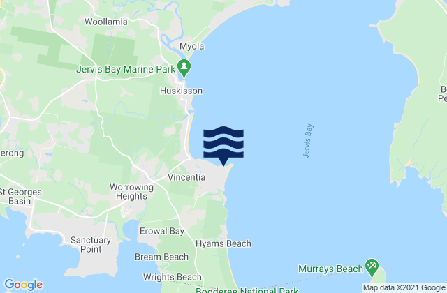 Mapa da tábua de marés em Plantation Point, Australia